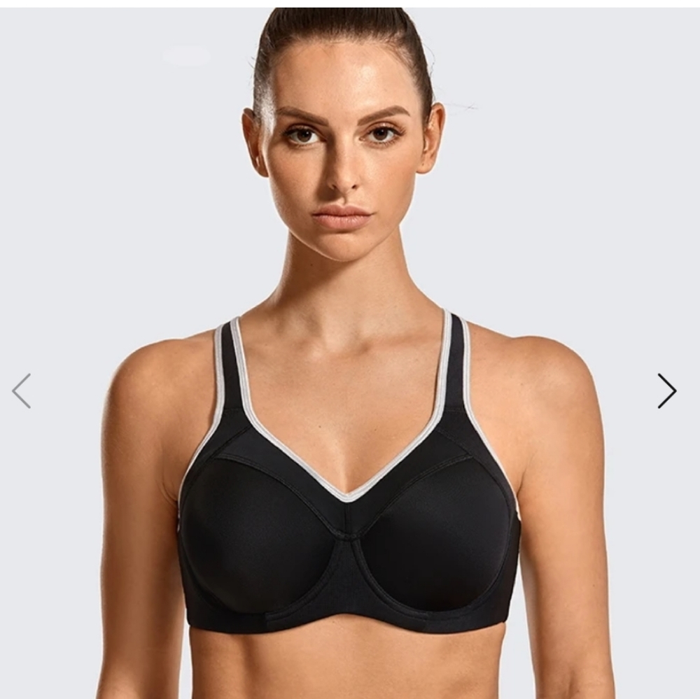 SYROKAN High Impact Full Support Racerback  Lined Underwire Running Sports Bra